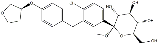 (2S,3R,4S,5S,6R)-2-(3-(4-((S)-tetrahidrofuran-3-iloksi)benzil)-4-xlorofenil)-tetrahidro-6-(hidroksiMetil)-2-metoksi -2H-piran-3,4,5-triol