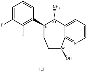 (5S,6S,9R)-5-amino-6-(2,3-difluorofenil)-6,7,8,9-tetrahidro-5H-siklohepta[b]piridin-9-ol:dihidroxlorid