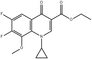 1-Siklopropil-6,7-difloro-1,4-dihidro-8-metoksi-4-okso-3-xinolinkarboksilik turşu etil efiri