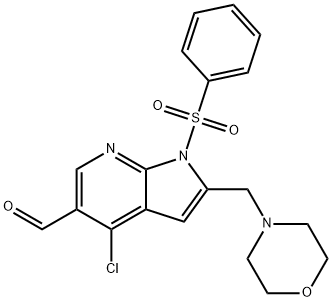 1H-Pirrolo[2,3-b]piridin-5-karboksaldehid, 4-xloro-2-(4-morfolinilmetil)-1-(fenilsulfonil)-