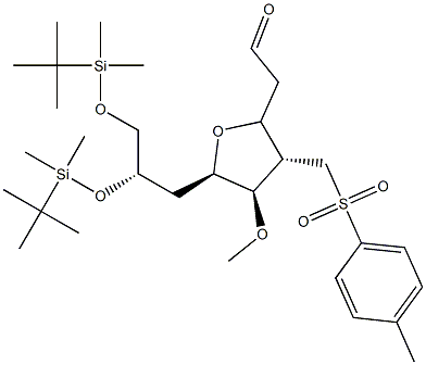 2-((2S,3S,4R,5R)-5-((S)-2,3-bis(tert-butildimetilsililoksi)propil)-4-metoksi-3-(tosilmetil)tetrahidrofuran-2-il)asetaldehid