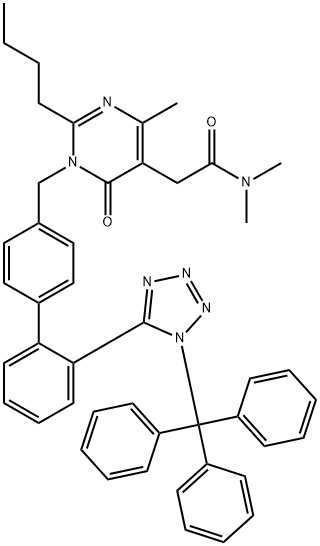 2-Butil-1,6-dihidro-N,N,4-trimetil-6-okso-1-[[2'-[1-(trifenilmetil)-1H-tetrazol-5-il][1,1'- bifenil]-4-il]metil]-5-pirimidinasetamid