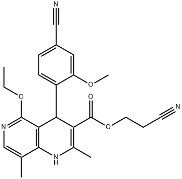 2-siyanoetil 4-(4-siyano-2-metoksifenil)-5-etoksi-2,8-dimetil-1,4-dihidro-1,6-naftiridin-3-karboksilat