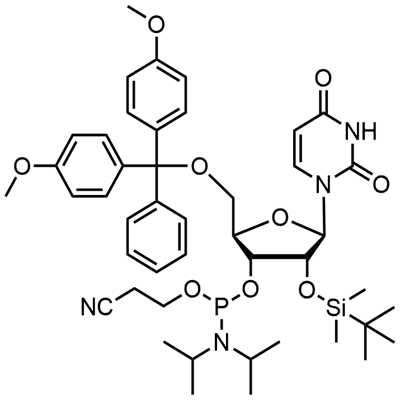 5'-O-(4,4-Dimetoksitritil)-2'-O-[(tert-butil)dimetilsilil]uridin-3'-(2-siyanoetil-N,N-diizopropil)fosforamidit