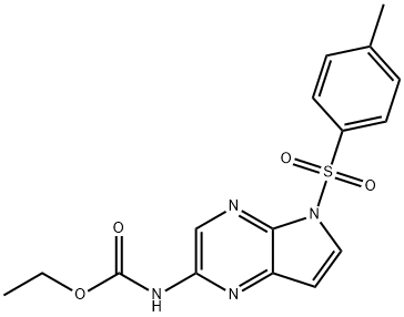 Karbamik turşu, N-[5-[(4-metilfenil)sulfonil]-5H-pirolo[2,3-b]pirazin-2-il]-, etil este