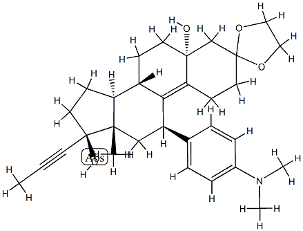 Estr-9-en-3-on, 11-[4-(dimetilamino)fenil]-5,17-dihidroksi-17-(1-propinil)-, siklik 1,2-etandiil asetal, (5a,11b,17b) )-