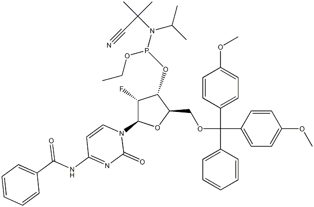 N4-benzoil-2'-deoksi-5'-O-DMT-2'-fluoro-sitidin fosforamidit