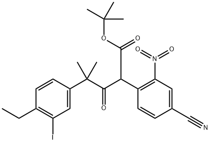 tert-butil 2-(4-siyano-2-nitrofenil)-4-(4-etil-3-iyodofenil)-4-metil-3-oksopentanoat