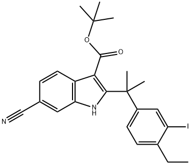 tert-butil 6-siyano-2-(2-(4-etil-3-iyodofenil)propan-2-il)-1H-indol-3-karboksilat